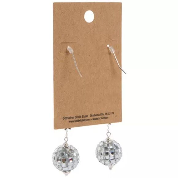 NEW Iron Orchid Studio
Stars & Disco Ball Silver Tone Earrings - Picture 2 of 9